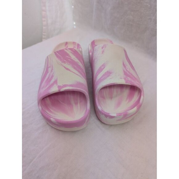 Art class girls size youth 5 pink and white marble Edie slides, chunky new, P8 - Picture 2 of 9